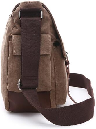 Чоловіча нагрудна сумка OSMIE 16 л, канвас, для ноутбука, сумка-месенджер чорна (L, L-кавовий)