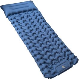 YOUXIU Self-Inflating Camping Mat - Ultralight Sleeping Pad with Foot Pump - Waterproof Travel Mat for Hiking & Tent Use - Blue