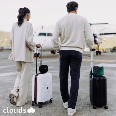 Подушка для шиї CLOUDS для подорожей: авто, літак. Memory Foam, регульована, 2 розміри (S/M), дихаючий чохол, рожевий.