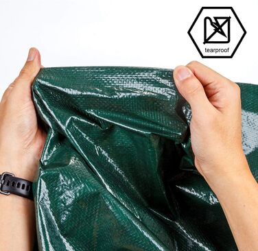 CARTMAN Finished Size 12x40 Feet Waterproof Green Tarp 8 Mil Thick, Multipurpose Protective Cover for Emergency Rain Shelter Camping Tarpaulin