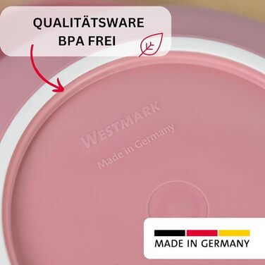 Набір кухонного посуду Westmark Gerda: мірна кружка, миска для змішування, кришка, скребок, пластик, біло-червоний, 4 предмети
