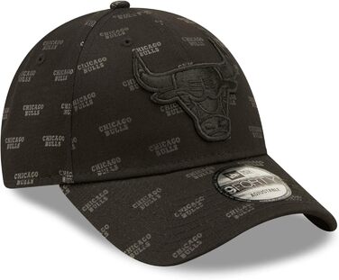 Кепка New Era Chicago Bulls NBA Monogram AOP Snapback 9Forty чорна, універсальний розмір