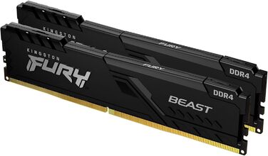 Kingston FURY Beast DDR4 32GB (2x16GB) CL18 Комплект оперативної пам'яті для ПК, 3200MHz