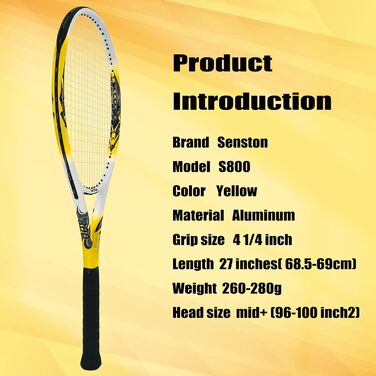 Тенісний racket Senston для професійних тренувань (жовтий, 27 дюймів)
