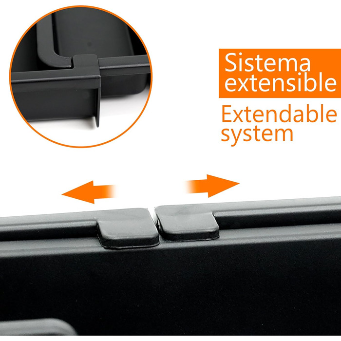 Органайзер для столових приборів Edihome в шухляду, розширюваний, 6-8 відділень, чорний, без BPA