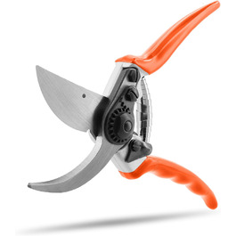 Професійний садовий секатор STOCKER 21 см, хромована сталь, ергономічний, для обрізки гілок до 22 мм, ідеальний для троянд та багаторічників, з PVC-ручками