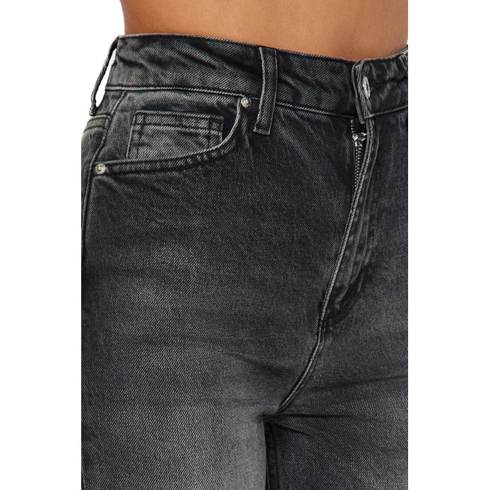 Джинси жіночі Trendyol Mom Jeans висока талія прямі чорні розмір 34