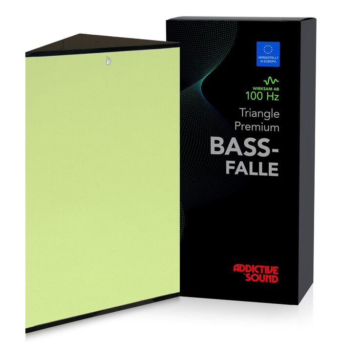 Кутова бас-пастка Addictive Sound Bassfalle Ecke Premium для студії, акустична панель зі спеціалізованою ватою (80-2000 Гц), 100 см, колір Lime