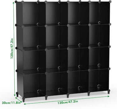 Wardrobe, Portable Shelving System, Plastic Closet with 2 Hanging Rods, Bedroom Wardrobe Closet White (Black)