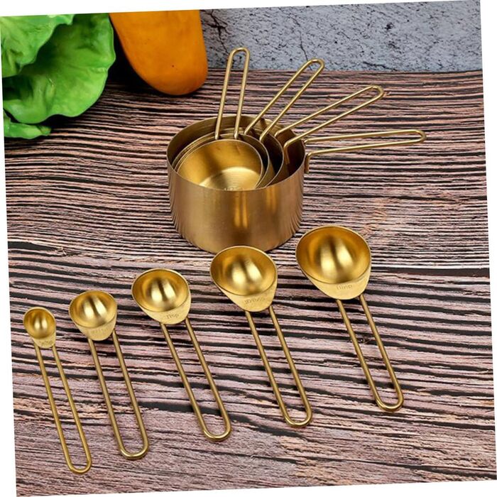 DECHOUS 3-Piece Measuring Spoon Set Stainless Steel Measuring Cup for Moving In, Christmas Gift, Christmas Presents, Paper, Mini, Professional Measuring Cup, Baking Accessories, Stainless Steel, Golden