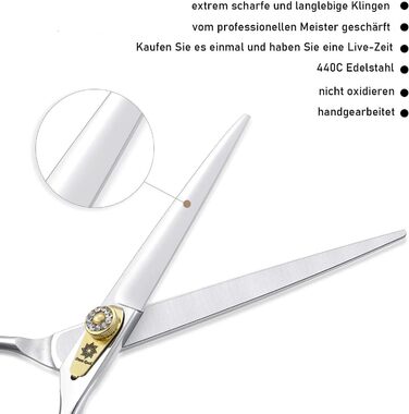 Професійна ножиця для грумінгу собак Dream Reach, 7 дюймів, пряма, з нержавіючої сталі 440C, для собак та котів