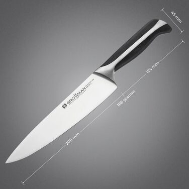 Ніж кухарський Grossman 002SH, 33 см, з нержавіючої сталі, ергономічна ручка