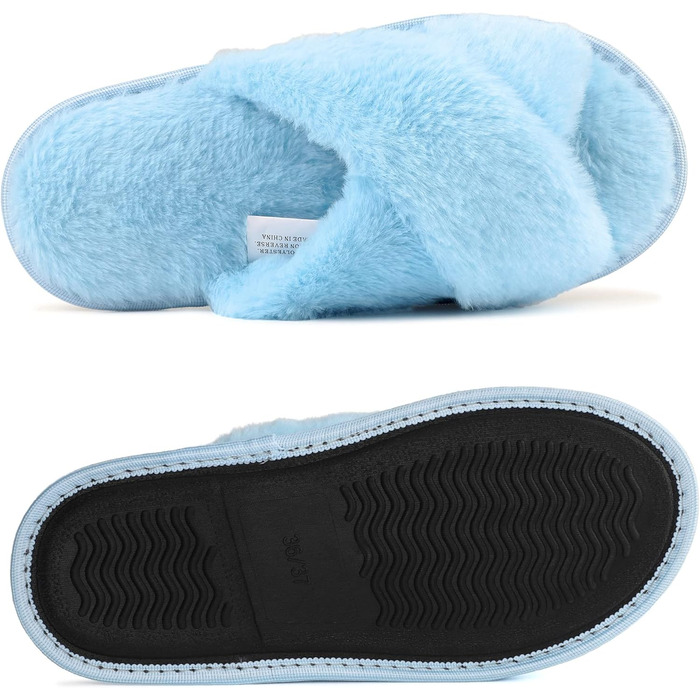 Жіночі плюшеві домашні тапочки Riehmot (40/41 EU, блакитні)