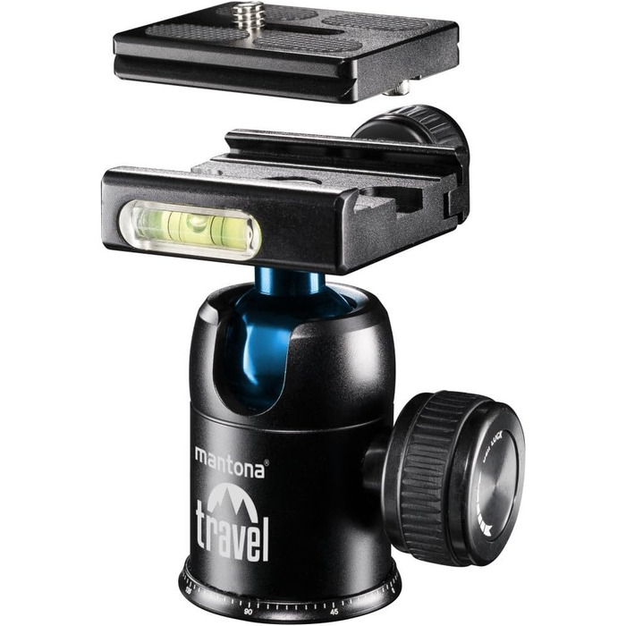 Штатив Mantona DSLM Travel - блакитний, для камер, до 5 кг, з кульковою головкою