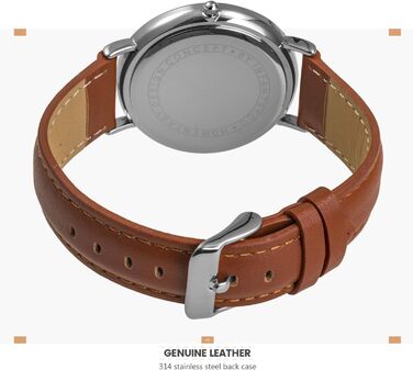 Чоловічий годинник Infantry MDC: мінімалістичний дизайн, кварцовий механізм, шкіряний ремінь (колір: коричневий)