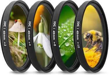 Набір макрофільтрів JJC 58 мм (+2, +4, +8, +10) для Canon EOS 90D 80D 5DII 5DIII 60D 70D та інші камери з об'єктивом 58 мм (49 мм)