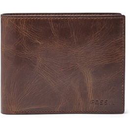 Чоловічий шкіряний гаманець Fossil Derrick, двоскладний, 11,7×9,5×2,5 см