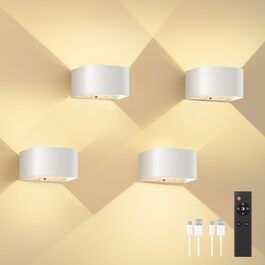 Настінні LED-лампи FULEN з датчиком руху, 4 шт. - 3 кольори, регулювання яскравості, бездротові, для дому