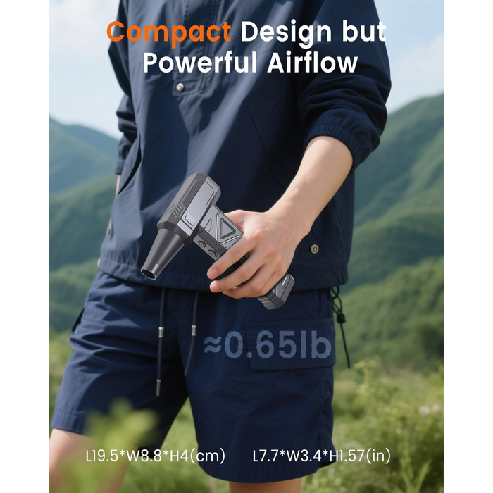 Електричний повітряний пилосос для чищення ПК - Air Duster 200000 RPM, 4-ступенева регулювання, акумуляторний міні-фен, для клавіатури, дому, авто