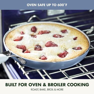 Набір кухонного посуду GreenPan Nova 13 предметів: каструлі, сковороди, кришки, синій. Без PFAS, керамічне антипригарне покриття.