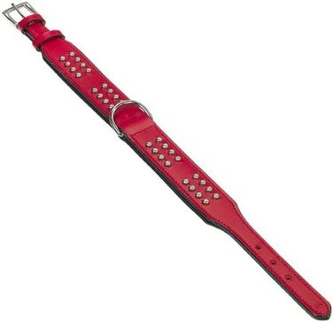 Nobby Leather Collar VINTO, 60 cm (53-58 cm), 50 mm, 1 piece (red, neck circumference: 39-43 cm)