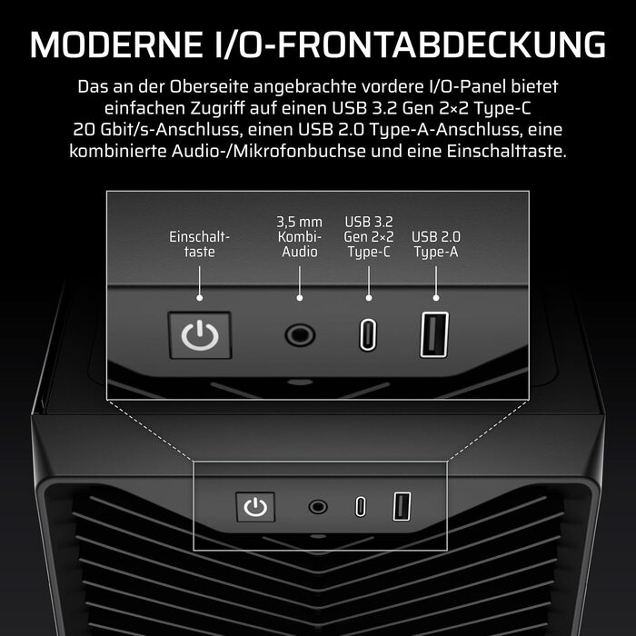 Корпус для ПК Corsair 3200D RS Mid-Tower ATX, чорний