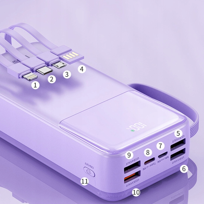 Потужний павербанк 50 000 мАг з підтримкою Quick Charge та Power Delivery 120 Вт, чорний