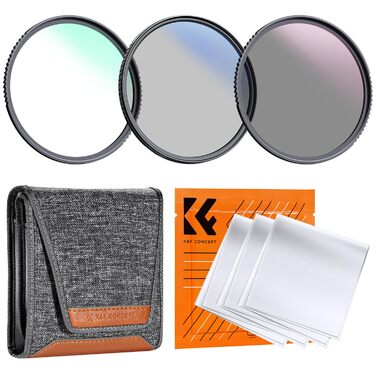 Набір фільтрів K&F Concept 77mm: UV, поляризаційний (CPL), ND4 (градуйований) (Nano-Klear)