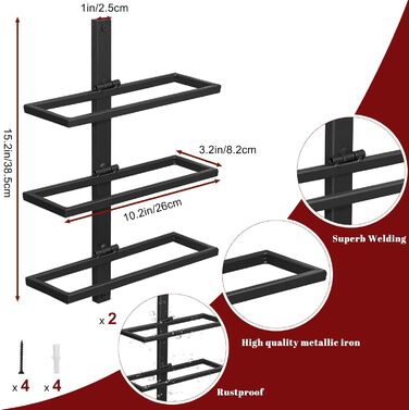Wine Rack Bottle Rack for 6 Bottles, Metal Wine Rack Hanging Wall Mount Wine Bottle Shelves, Wall Shelf Wine Storage Shelf for Kitchen Dining Room Bar (Tier 6)