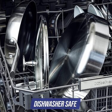 Набір посуду Blue Diamond Cookware 7-частинний з нержавіючої сталі з покриттям Diamant Verstärkte Keramik Antihaft, без PFAS, для індукційних плит, сумісний з духовкою та посудомийною машиною