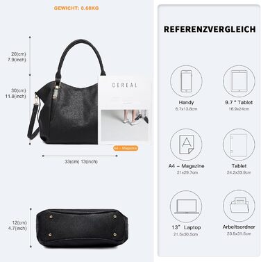 Сумка жіноча Miss Lulu велика шопер-торба Tote Bag з м'якої PU шкіри, чорна