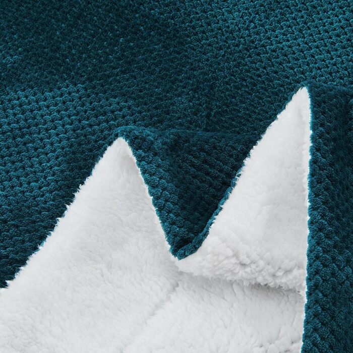 Плюшевий плед SOCHOW з флісу, 220x240 см, блакитно-зелений | Плед для ліжка, дивана, крісла