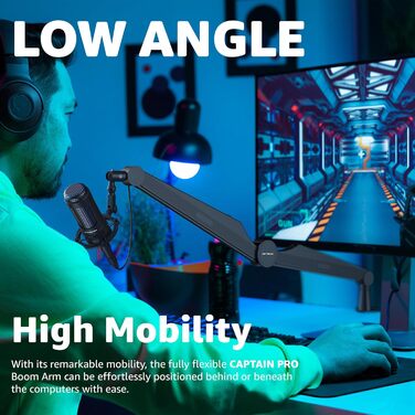 IXTECH Тримач для мікрофона – регульована підставка 360° з нержавіючої сталі для радіостудій, подкастів, геймінгу (MI04 CAPTAIN, Blu)