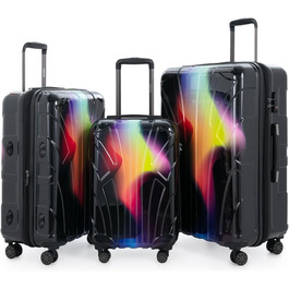 Чохол-валіза Suitline з жорстким корпусом, XL, 96-110 літрів, ABS матовий (Neon Red Yellow, SET)