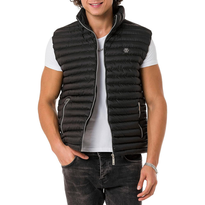 Чоловіча жилетка Redbridge з коміром-стійкою, модель Bubble Vest, колір чорний