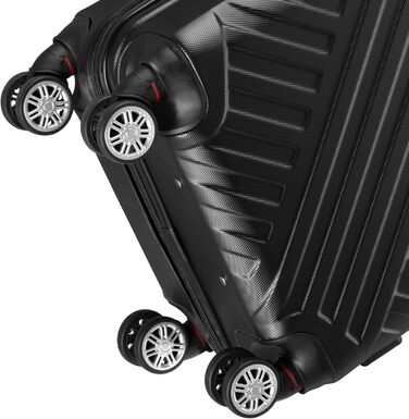 Набір валіз Zelsius 3 шт., чорний | ABS, з кодовим замком, подвійними колесами та внутрішнім роздільником | Ручна валіза, набір валіз, ролер, велика валіза, багаж