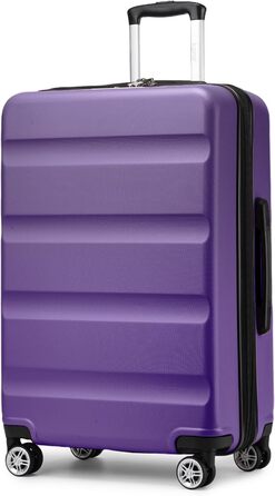 Чемодан-валіза KONO розкладний, жорсткий, XL (75x47.5x29.5 см), з TSA-замком та 4 колесами, фіолетовий