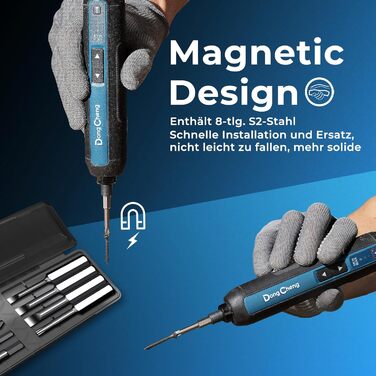 Міні акумуляторний шуруповерт DongCheng, 4V, 2000 mAh, Li-Ion, 3 положення моменту, LED, набір з 8 біт S2