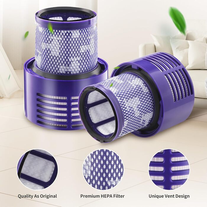 Комплект HEPA-фільтрів для пилососа Dyson V10 (SV12, Cyclone, Absolute, Animal, Total Clean), 4 шт. з щіткою для чищення