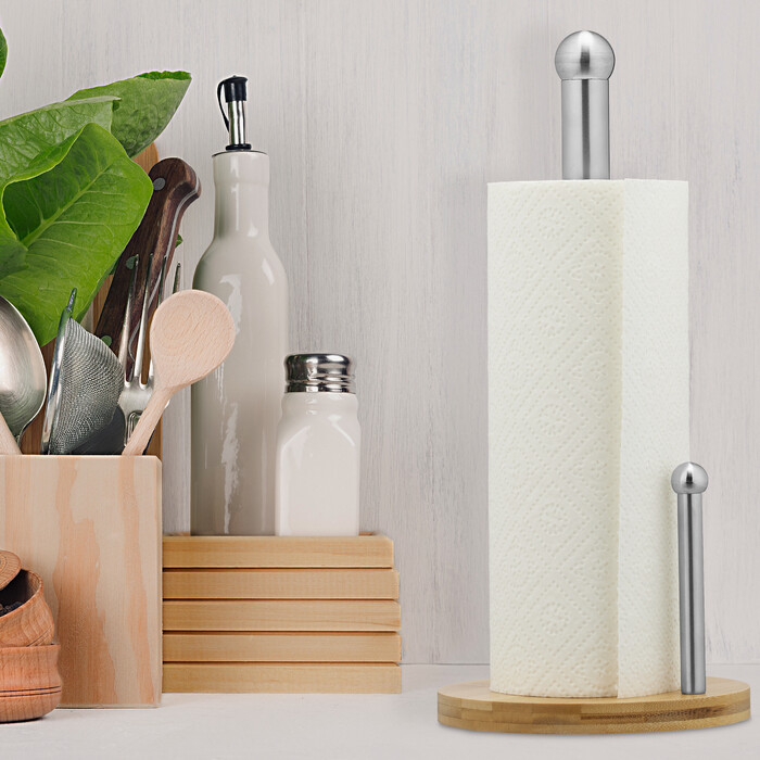 Relaxdays Roll Paper Towel Holder with Roll Stop