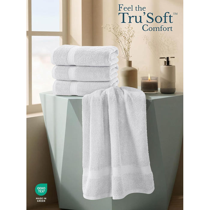 Набір банних рушників Utopia Towels, сріблясті, 100% бавовна, преміум якість 600 г/м², гігроскопічні та м'які, 4 шт.