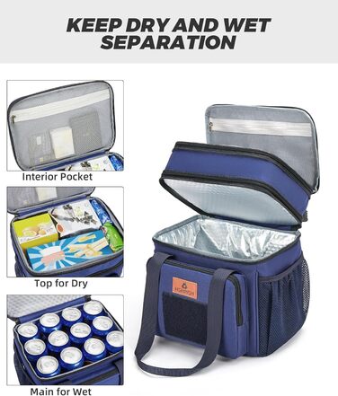 Тактична ланч-торба HSHRISH: велика ізольована сумка-холодильник для чоловіків та дорослих, водонепроникна, з 15L об'ємом, чорно-камуфляжний колір