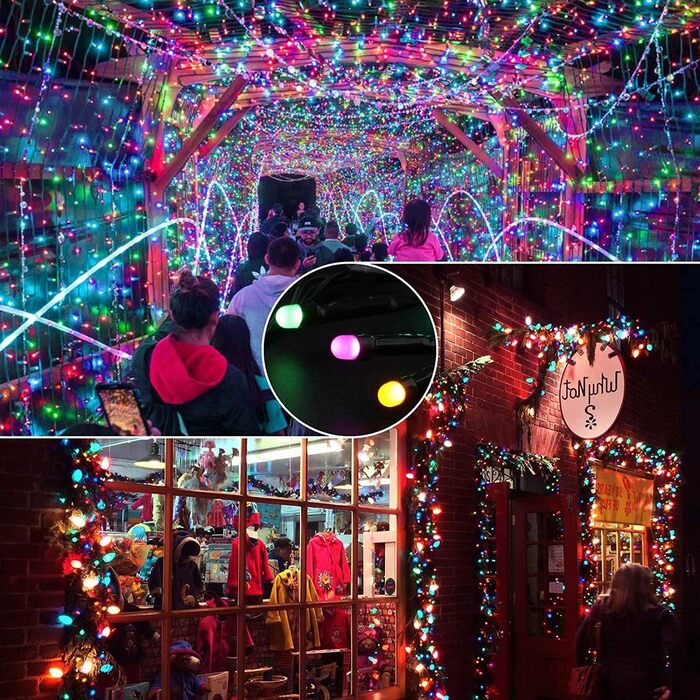 Кольорова гірлянда для декорування на 100 метрів, 1000 LED, вологостійка IP44, 8 режимів, для дому, саду, вечірки, ялинки, балкону, тераси