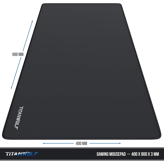 Килимок для миші TITANWOLF XXL Speed Gaming - 900 x 400 мм - великий, з антиковзаючим покриттям, для геймінгу