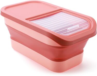 Контейнер для корму для собак та котів, складний, вологостійкий, 10 кг, зелений (рожевий)