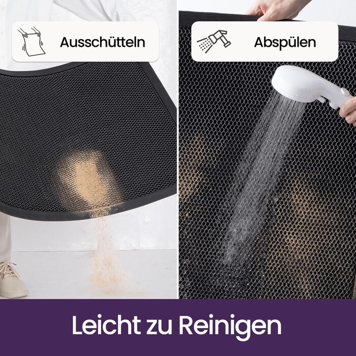 Дексі килимок для дому та вулиці 43 x 76 см, антиковзкий, водонепроникний, міцний, сірий