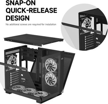 Корпус ПК Tower ATX C3T500 ARGB від PCCOOLER: 6 вентиляторів ARGB, підтримка RTX 40, подвійне скляне бокове вікно, чорний колір