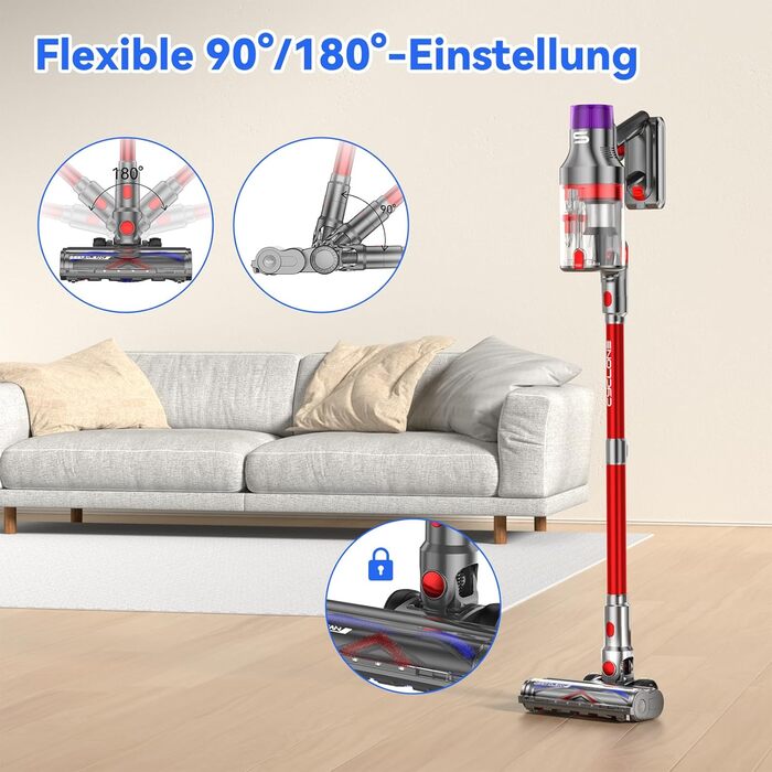 Бездротовий пилосос VSTOKY V15 ProMax: потужний акумуляторний пилосос для дому, килимів та твердих поверхонь, 600W, 58kPa, 75 хвилин роботи, подвійний контейнер для сміття, автоматичний режим, видалення шерсті тварин