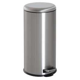 HOMCOM 30L Stainless Steel Pedal Bin with Inner Bucket, Flip Lid, Hygienic and Silver for Kitchen and Bathroom