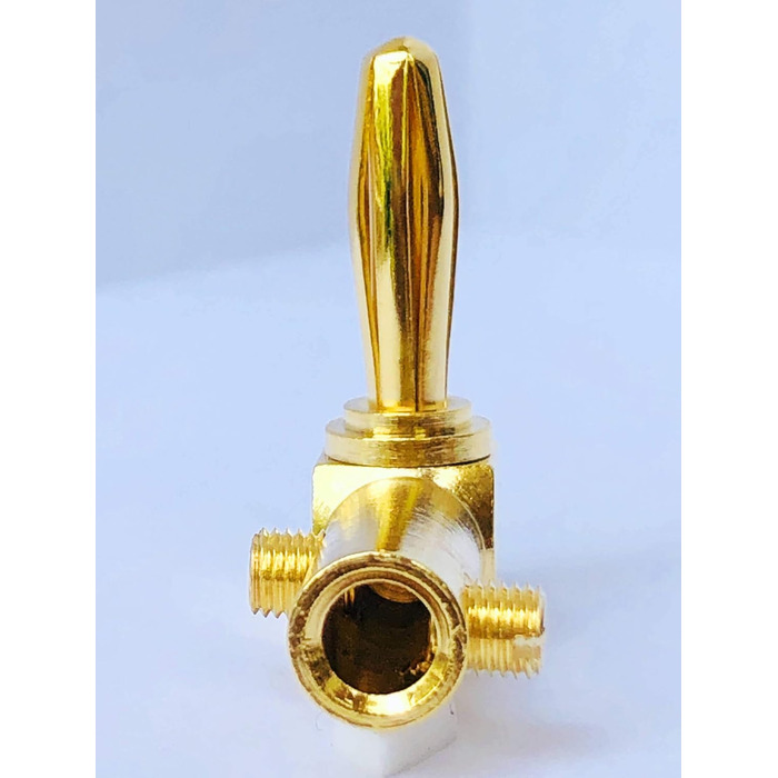 Goaycer: 12 шт. бананові конектори для акустичних кабелів, кутові, 24K позолота